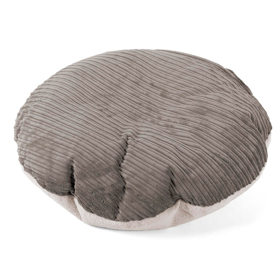 Flexforma Pouf Rond pour Tout-Petit 1-3 ans - Bouclé & Côtelé Anthracite 01