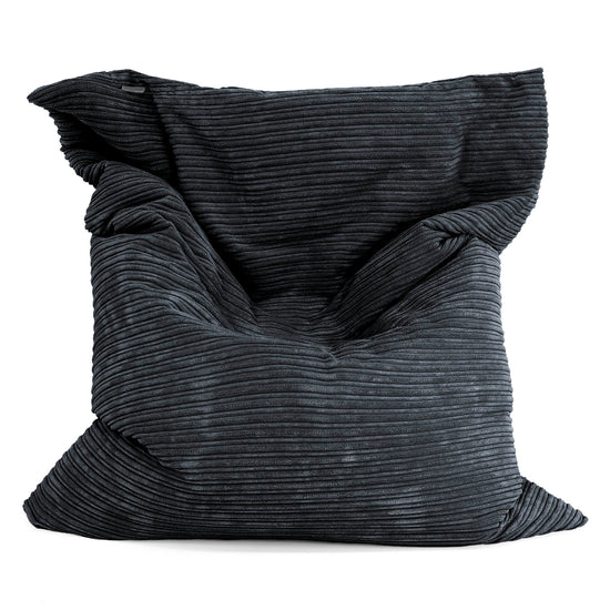 Pouf Géant XXL - Côtelé Noir 01