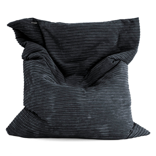 Pouf Géant XXL - Côtelé Noir 01