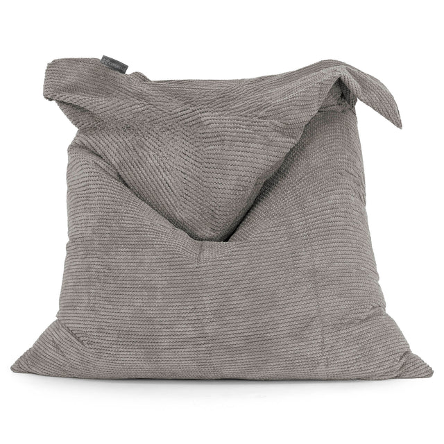 Pouf Fauteuil Design - Côtelé Gris Acier 01