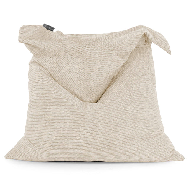 Pouf Fauteuil Design - Côtelé Gris Acier 01