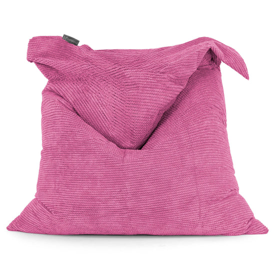 Pouf Fauteuil Design - Côtelé Gris Acier 01