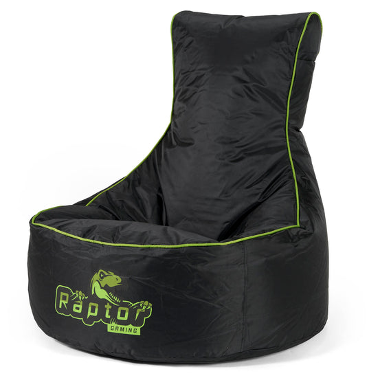 Fauteuil Gaming Pouf Style Siège Auto - Noir / Vert 01