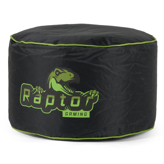 Fauteuil Gaming Pouf Style Siège Auto - Noir / Vert 04