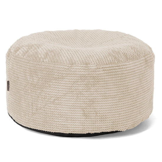 Grand Repose-pied Rond - Pompon Crème 01