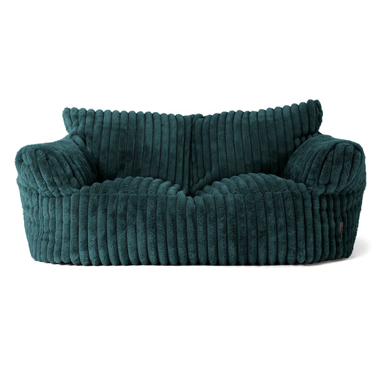 Joséphine Canapé Pouf - Velours Côtelé Ultra Pelucheux Bleu Canard 01