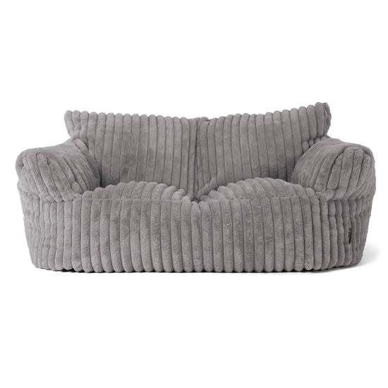 Joséphine Canapé Pouf - Velours Côtelé Ultra Pelucheux Gris 01