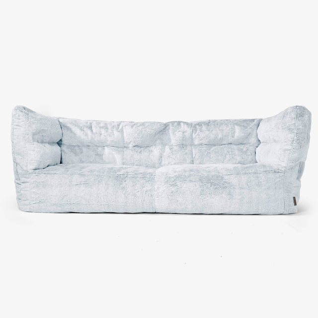 Canapé Pouf Louis 3 places Housse de Remplacement - Fausse Fourrure Lapin 01