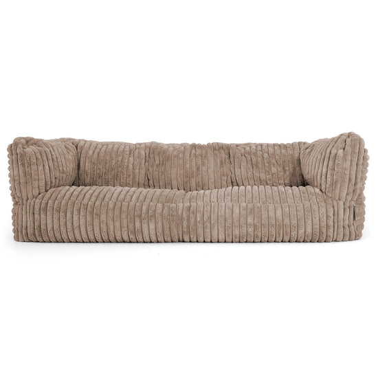 Canapé Pouf Albert 3 places - Velours Côtelé Ultra Pelucheux Vison 01