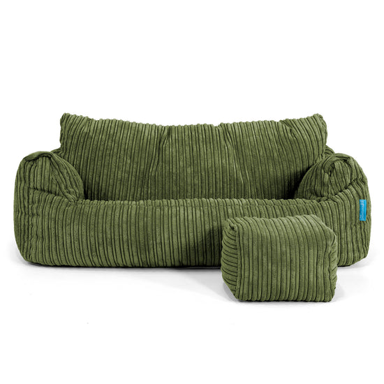 Joséphine Canapé Pouf pour Enfant 1-5 ans - Côtelé Vert Forêt 02