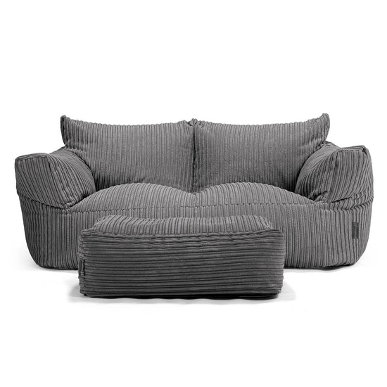 Joséphine Canapé Pouf - Côtelé Gris Ardoise 01