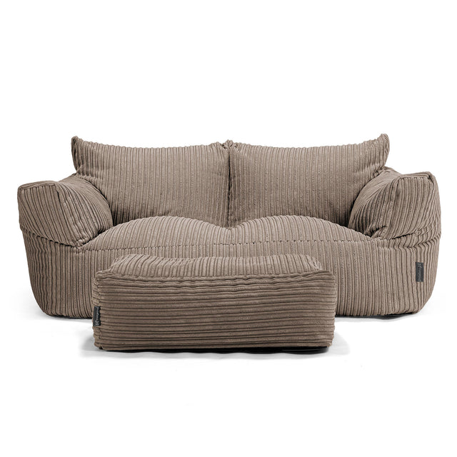 Joséphine Canapé Pouf - Côtelé Grège 01