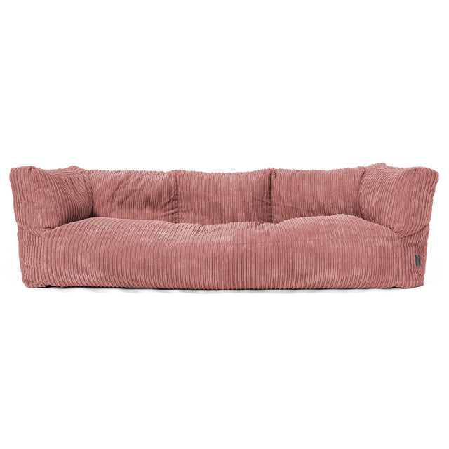 Canapé Pouf Albert 3 places - Côtelé Pêche 01