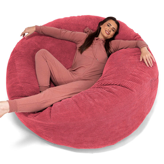 Canapé Pouf Géant Grande Mammouth - Pompon Rouge pastel 01