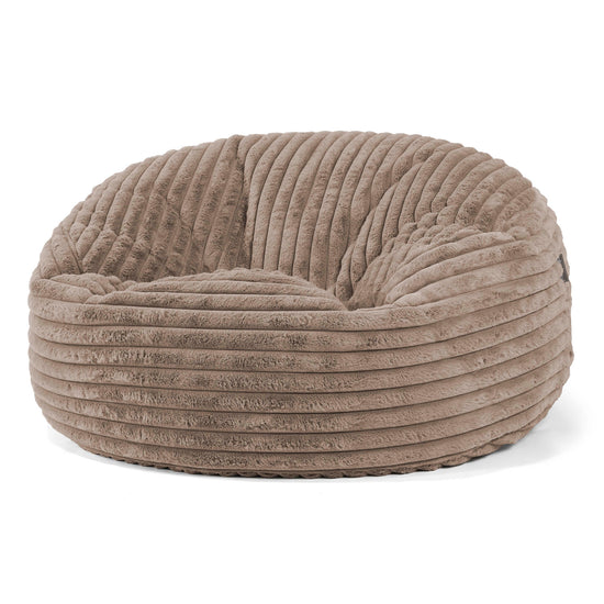 Canapé Pouf Géant Mammouth - Velours Côtelé Ultra Pelucheux Vison 01