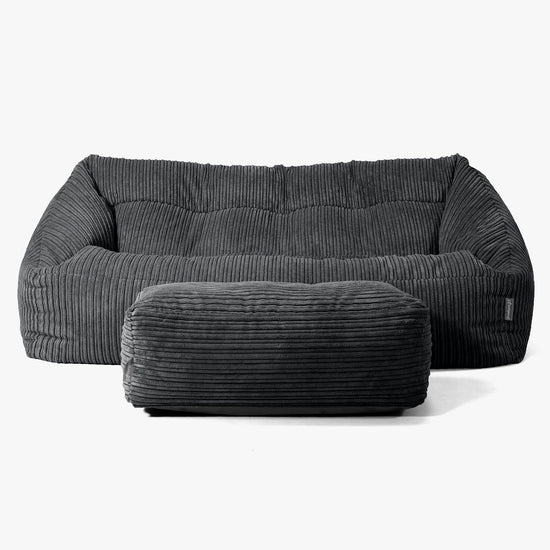 Canapé Pouf Maya - Côtelé Noir 02