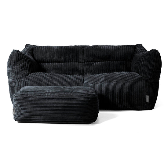 Canapé Pouf Victor - Côtelé Noir 02