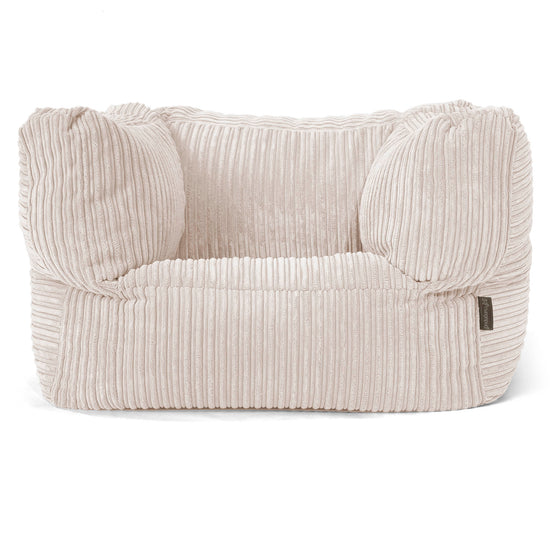 Albert Pouf Fauteuil Design - Côtelé Ivoire 01