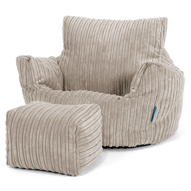 Fauteuil Pouf Bambin 1-3 ans - Côtelé Vison 02