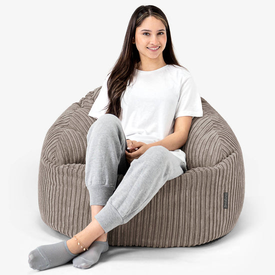Pouf Chaise Bubble - Côtelé Grège 03