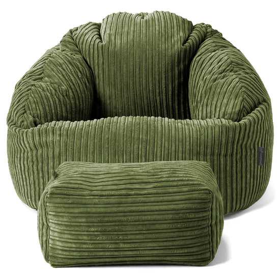 Pouf Chaise Bubble - Côtelé Vert Forêt 02