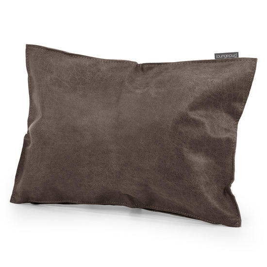 Housse de Coussin Rectangulaire 35 x 50cm - Cuir Vintage Gris Ardoise 02