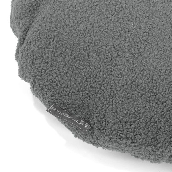 Housse de Coussin Rond 50cm - Bouclé Gris 02