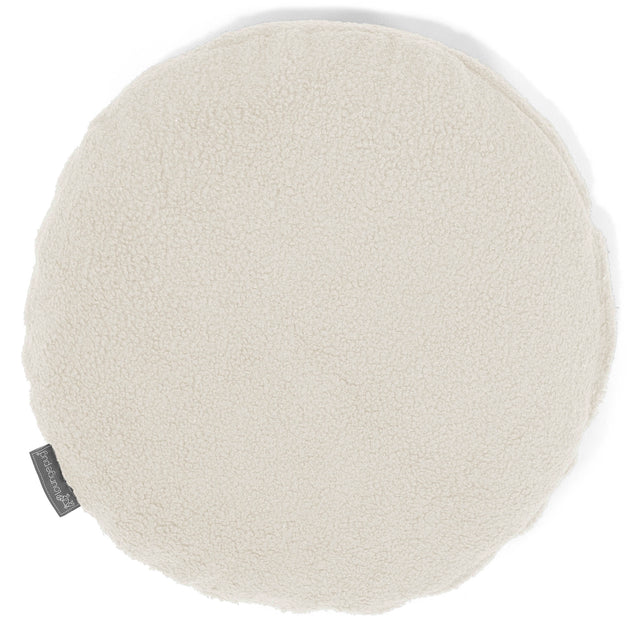 Housse de Coussin Rond 50cm - Bouclé Ivoire 01
