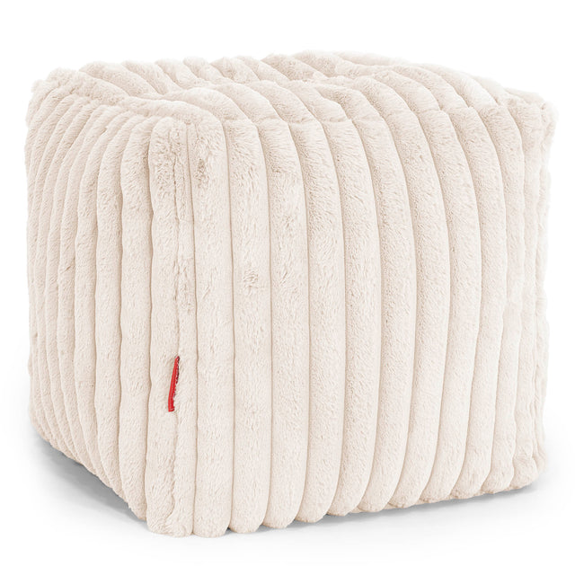 Pouf Repose-pieds Cube Housse de Remplacement - Velours Côtelé Ultra Pelucheux 01