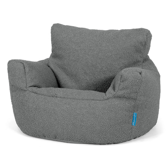 Fauteuil Pouf Bambin 1-3 ans - Bouclé Gris 01