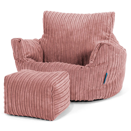 Fauteuil Pouf Bambin 1-3 ans - Côtelé Pêche 02