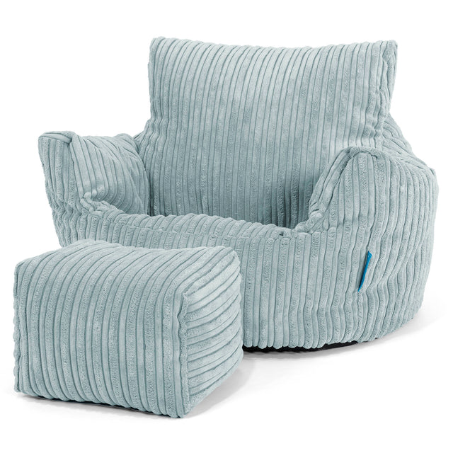 Fauteuil Pouf Bambin 1-3 ans - Côtelé Verte Menthe 02