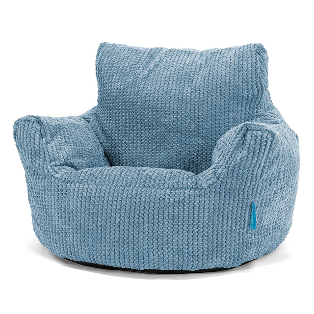 Fauteuil Pouf Bambin 1-3 ans - Pompon Bleu Ciel 01