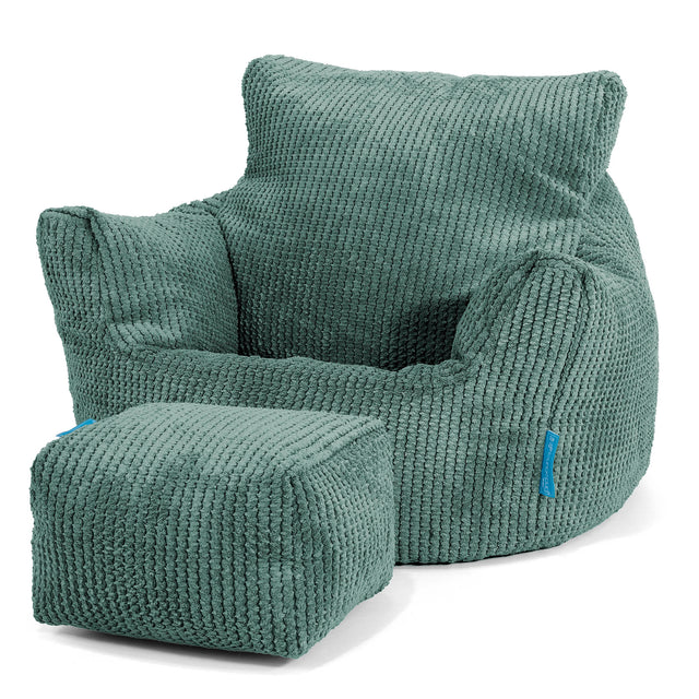 Fauteuil Pouf Bambin 1-3 ans - Pompon Vert Mousse 02