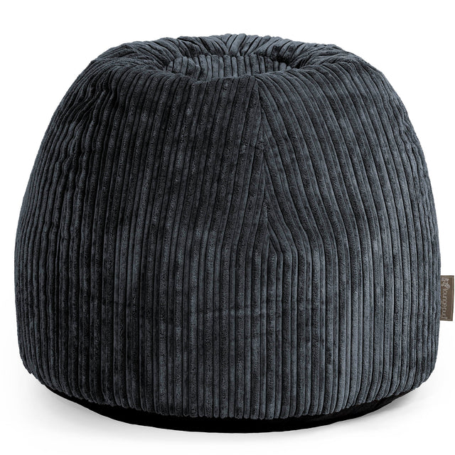 Tabouret Pouf de Coiffeuse - Côtelé Noir 01