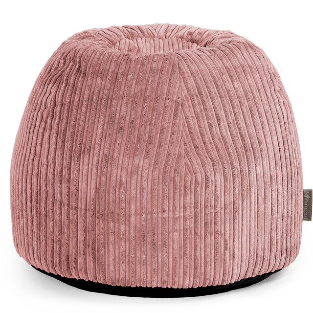 Tabouret Pouf de Coiffeuse - Côtelé Pêche 01