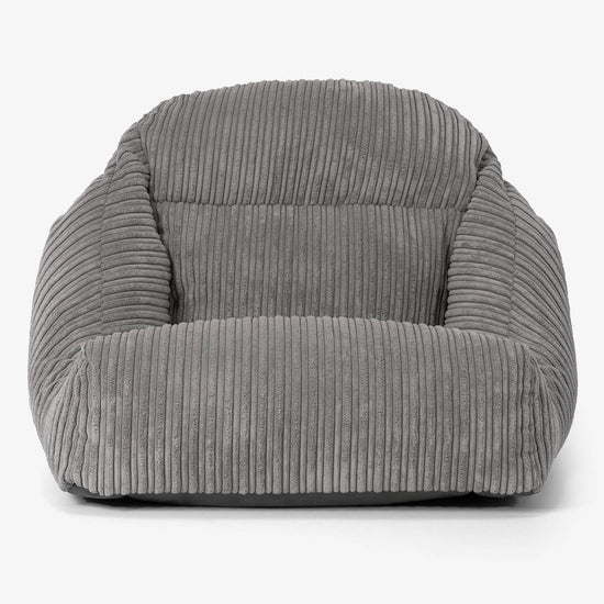 Fauteuil Pouf de Sol Aya - Côtelé Anthracite 02