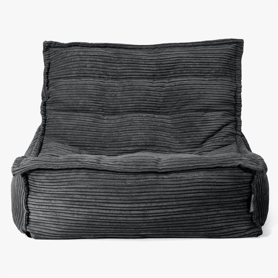 Fauteuil Pouf de Sol Oliver - Côtelé Noir 02