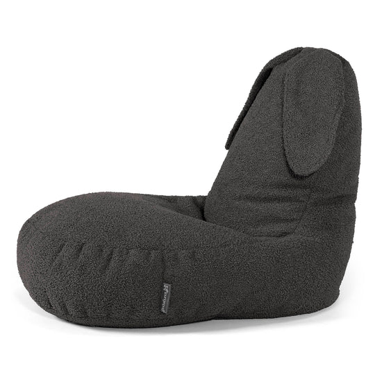 Fauteuil Pouf Enfant Animal Lapin 2-6 ans - Bouclé Anthracite 02