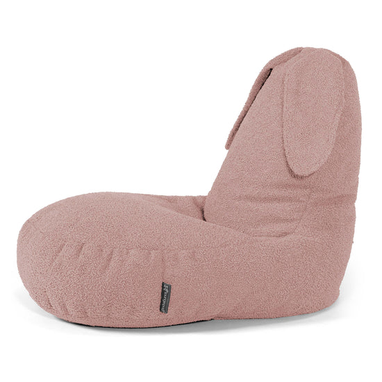 Fauteuil Pouf Enfant Animal Lapin 2-6 ans - Bouclé Rose 02