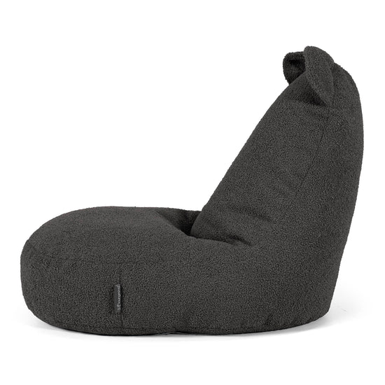 Fauteuil Pouf Enfant Animal Ourson 2-6 ans - Bouclé Anthracite 02