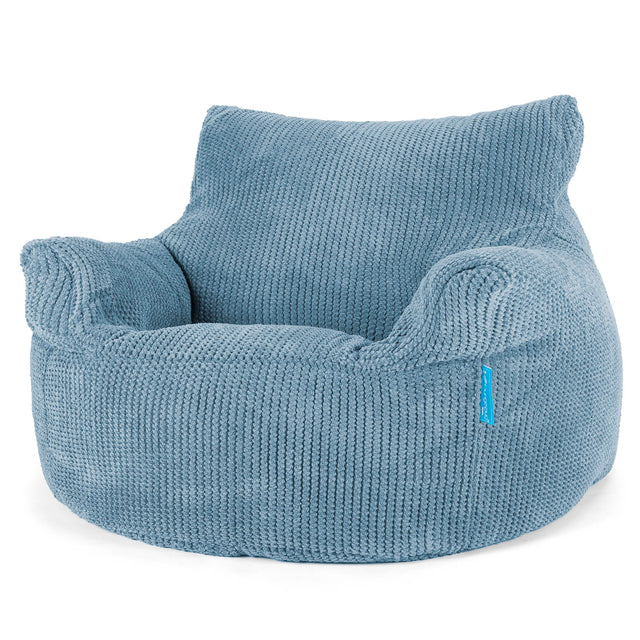 Fauteuil Pouf Enfant 3-8 ans - Pompon Bleu Ciel 01