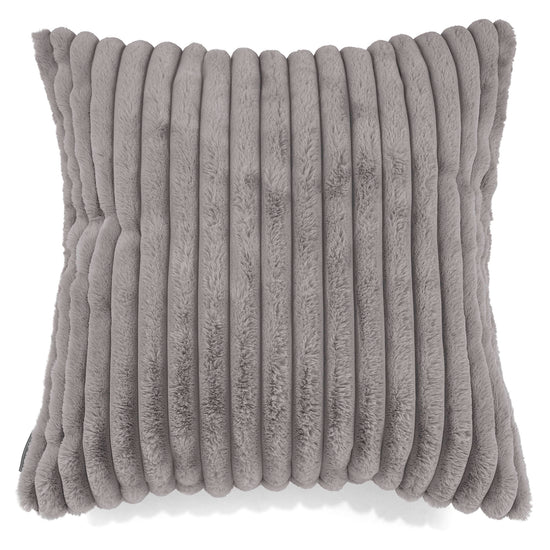 Grand Housse de Coussin 70 x 70cm - Velours Côtelé Ultra Pelucheux Gris 01