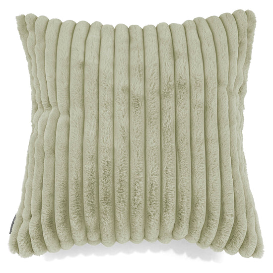 Grand Housse de Coussin 70 x 70cm - Velours Côtelé Ultra Pelucheux Vert Sauge 01
