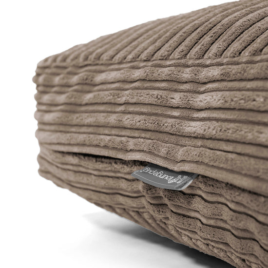 Grand Coussin de Sol - Côtelé Grège 02
