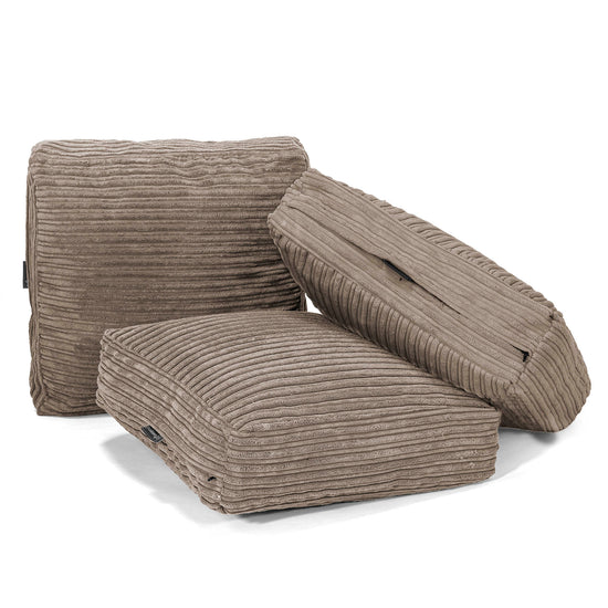 Grand Coussin de Sol - Côtelé Grège 04