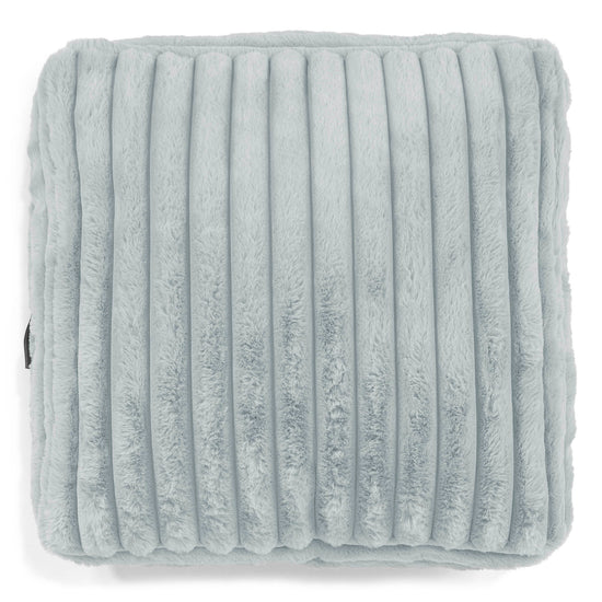Grand Coussin de Sol - Velours Côtelé Ultra Pelucheux Bleu Dragé 02