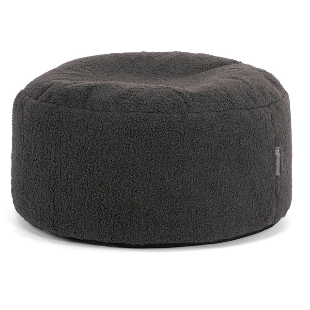 Grand Repose-pied Rond - Bouclé Anthracite 01