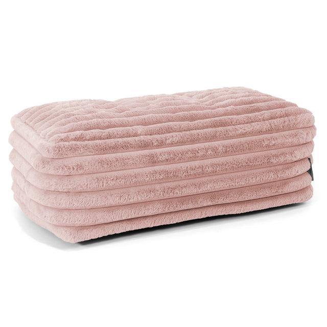Gros Repose Pied - Velours Côtelé Ultra Pelucheux Rose Pastel 01