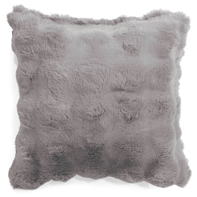 Housse de Coussin 47 x 47cm - Fausse Fourrure à Bulles Gris 01